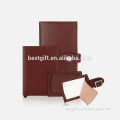 Top quality genuine leather mini travel set many colors travel wallet passport set